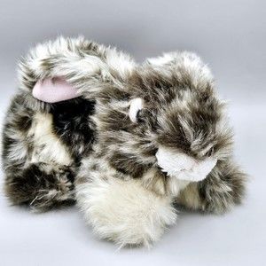 Bunny Rabbit Plush 8"  Realistic Fur Speckled Agouti Stuffed Animal Toy